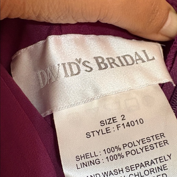 David's Bridal One Shoulder Purple Dress - Picture 2 of 7